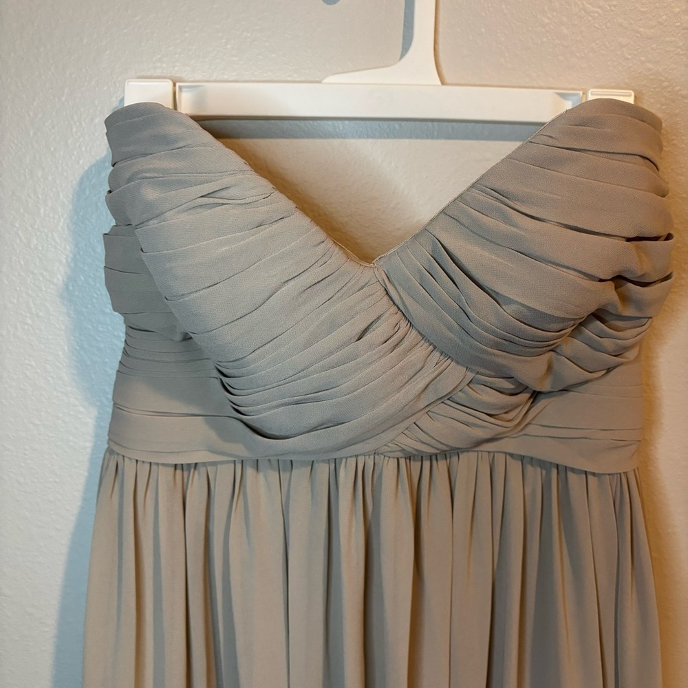 Bill Levkoff NWT Strapless Taupe Dress Size 8 - Picture 2 of 9